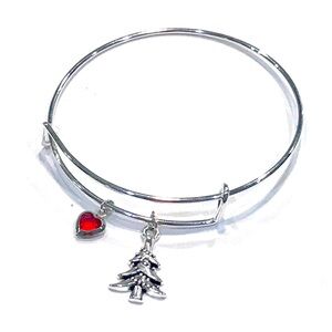 Christmas Themed Adjustable Zinc Alloy Wire Silver Metal Bangle Charm Br…